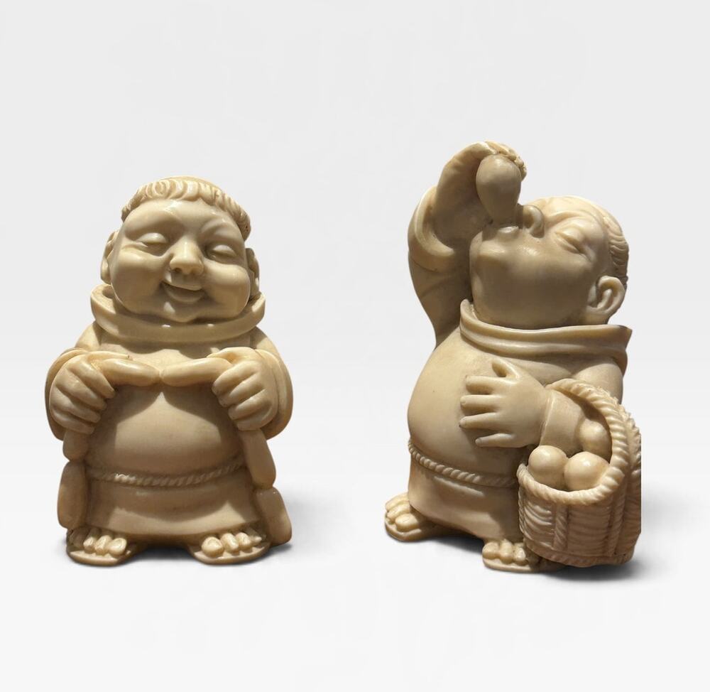 ViNTaGe Gino Ruggeri Bianchi Italian Resin Monk Figurines